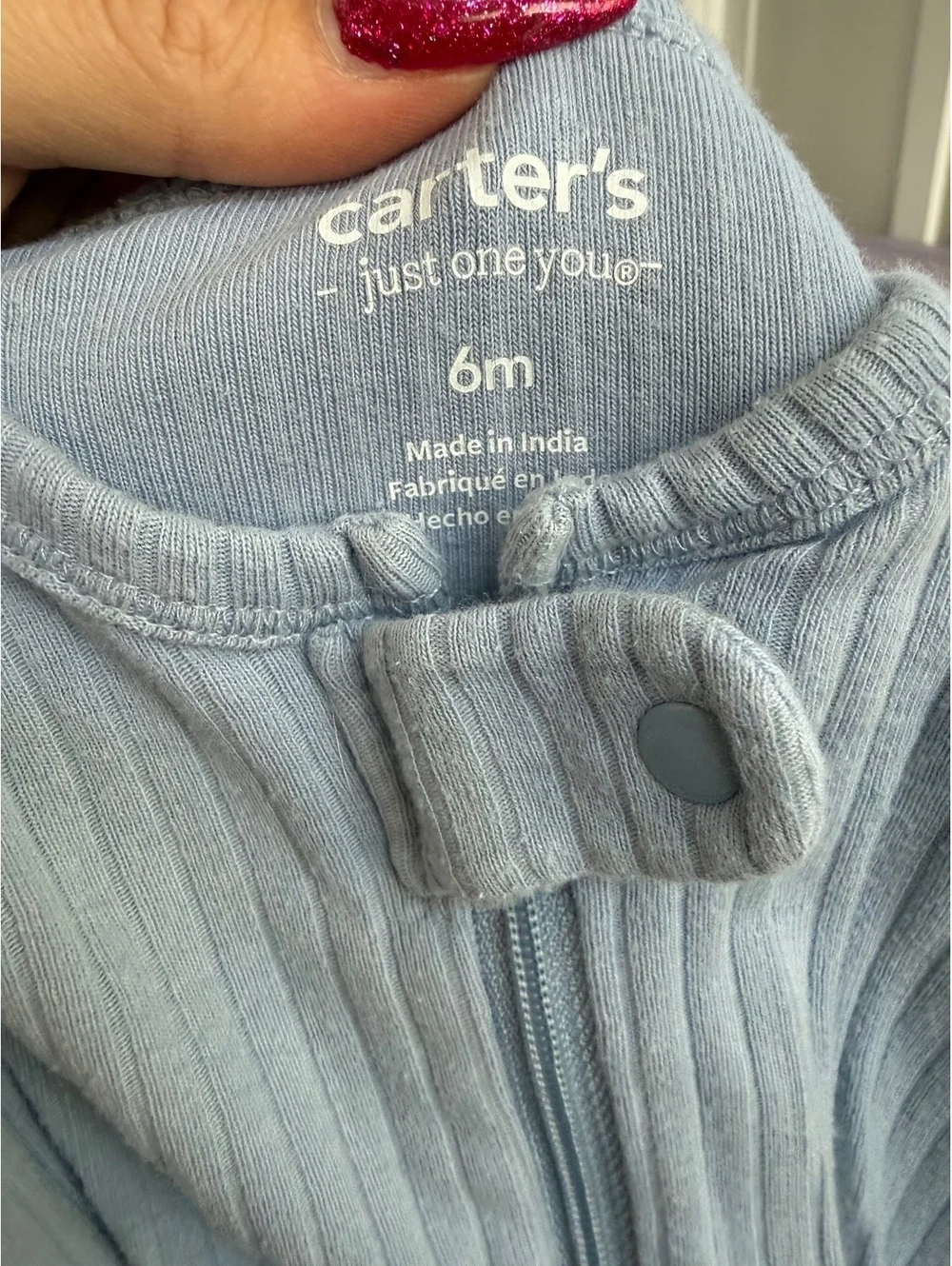 Carter's Baby Ribbed Footed Sleeper Pajamas 6 Months Light Blue
